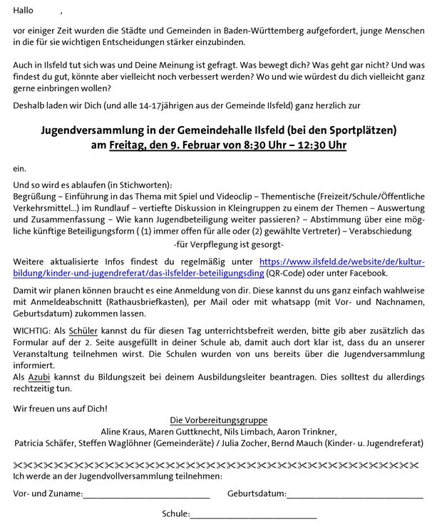 Anschreiben Beteiligung