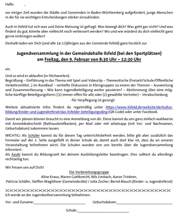 Anschreiben Beteiligung