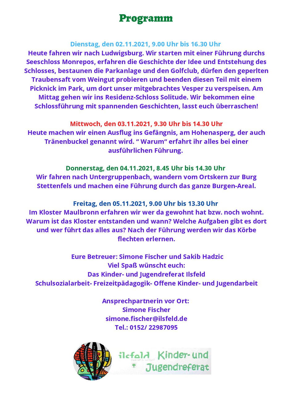Flyer Herbstferienprogramm