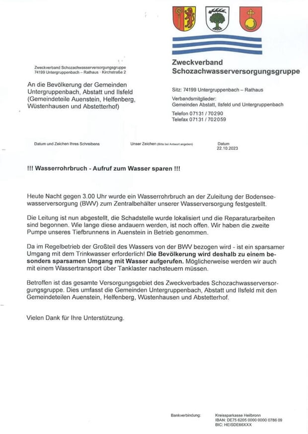 Wasserrohrbruch