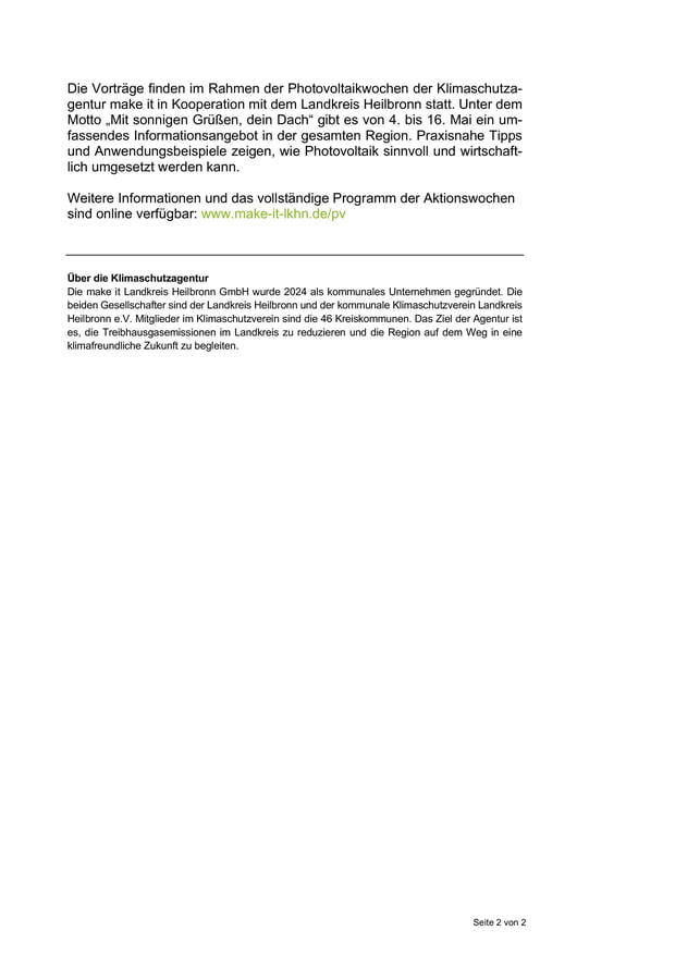 PV Infoveranstaltung