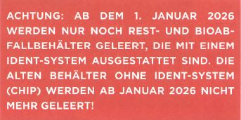 Leerung ab 2026 nur noch mit Chip