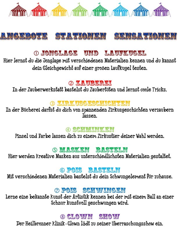 Stationen Kinderneujahrsempfang 2017